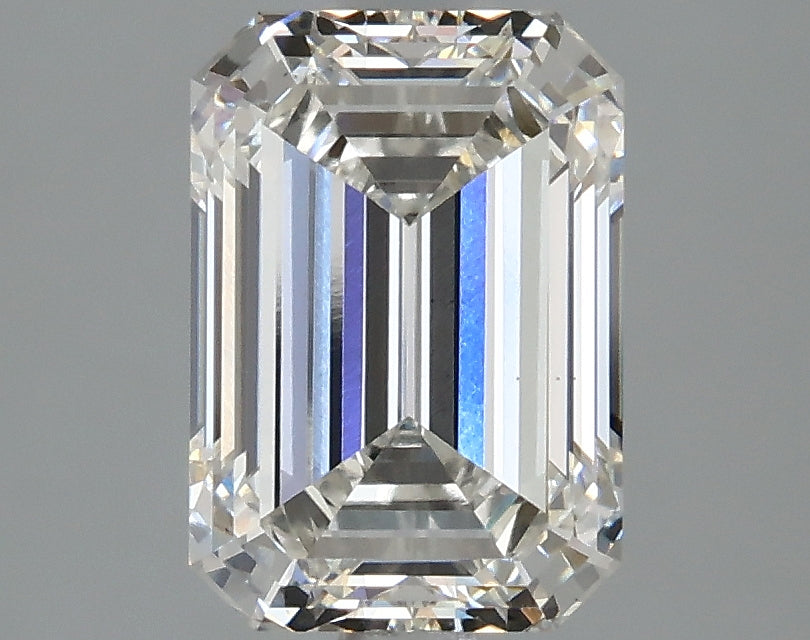 2.35 Carat Emerald Lab Diamond with  Cut Diamond in 14KT  view 1
