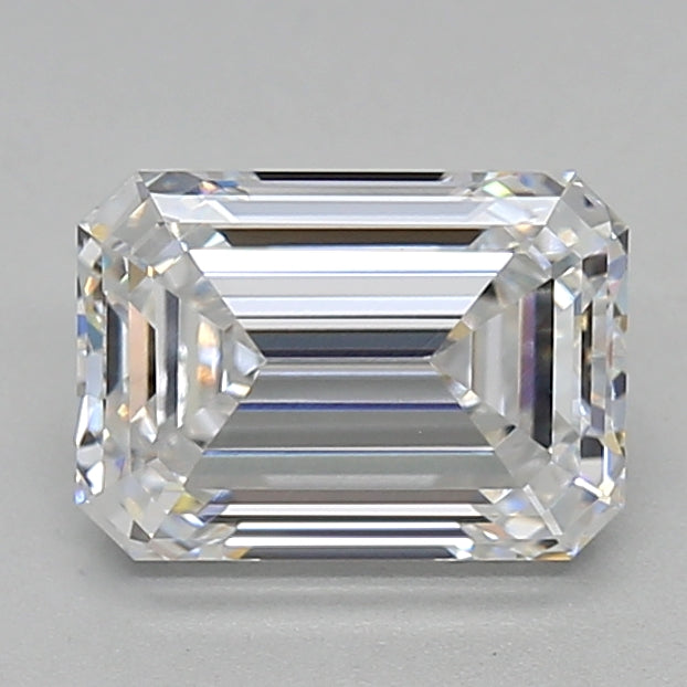 2.7 Carat Emerald Lab Diamond with  Cut Diamond in 14KT  view 1
