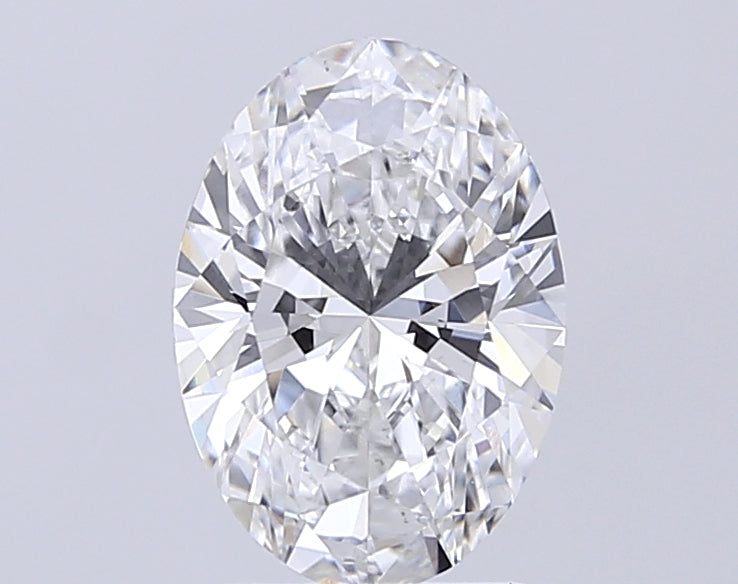1.62 Carat Oval Lab Diamond with  Cut Diamond in 14KT  view 1
