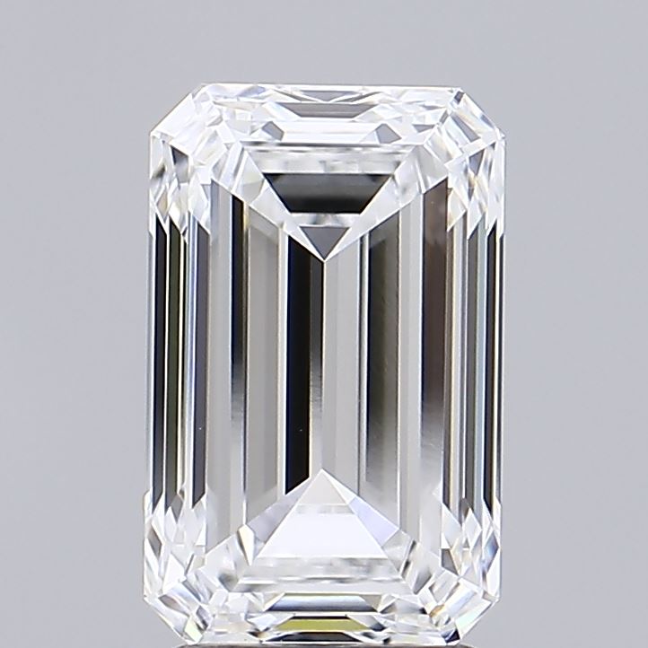 2.53 Carat Emerald Lab Diamond with  Cut Diamond in 14KT  view 1
