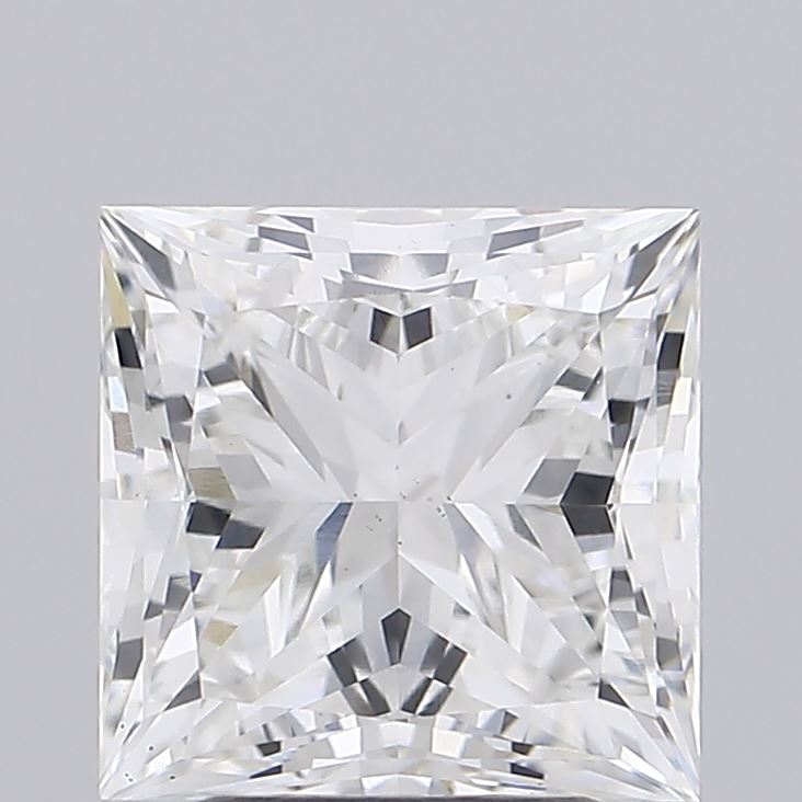 2.9 Carat Princess Lab Diamond with  Cut Diamond in 14KT  view 1
