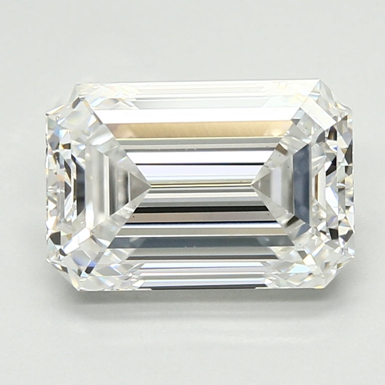 2.5 Carat Emerald Lab Diamond with  Cut Diamond in 14KT  view 1
