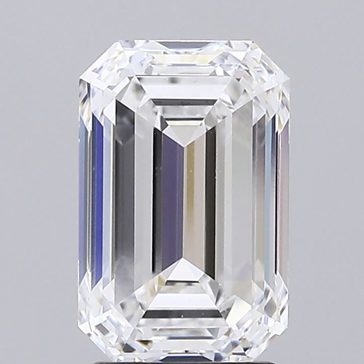3.03 Carat Emerald Lab Diamond with  Cut Diamond in 14KT  view 1
