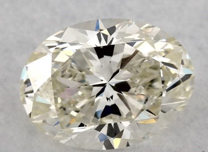 1.51 Carat Oval Natural Diamond with  Cut Diamond in 14KT  view 1

