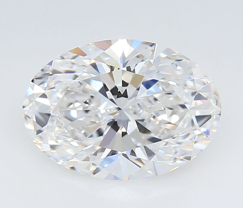 2.51 Carat Oval Lab Diamond with  Cut Diamond in 14KT  view 1
