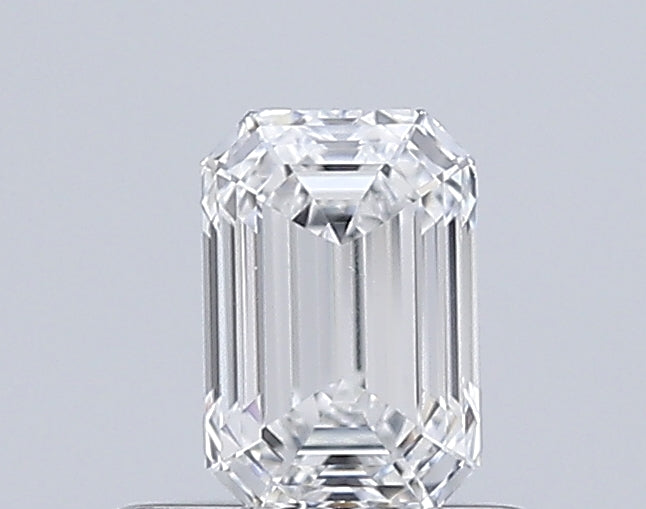 0.5 Carat Emerald Lab Diamond with  Cut Diamond in 14KT  view 1
