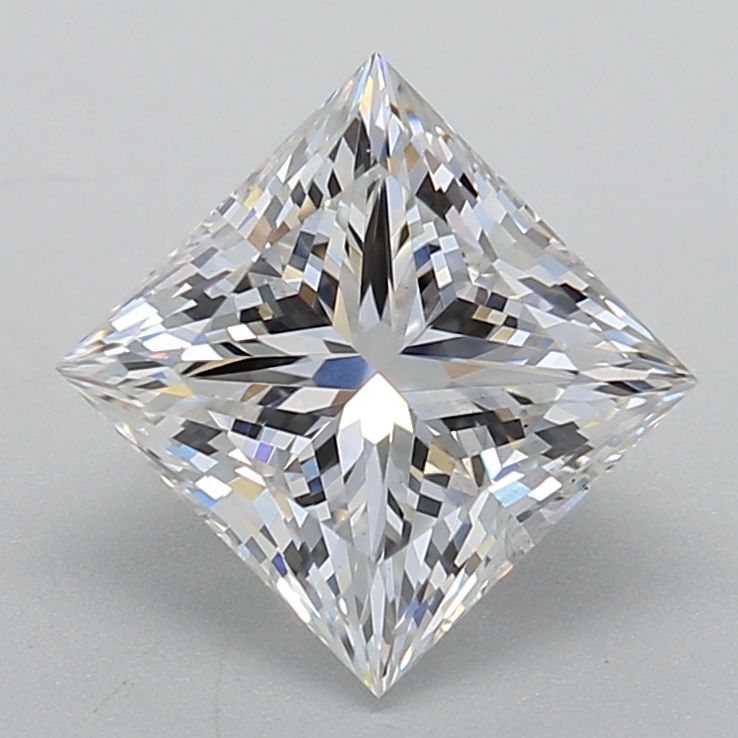 1.5 Carat Princess Lab Diamond with  Cut Diamond in 14KT  view 1
