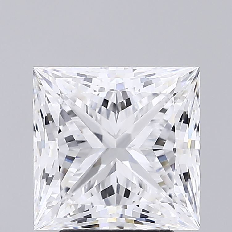 3.83 Carat Princess Lab Diamond with  Cut Diamond in 14KT  view 1
