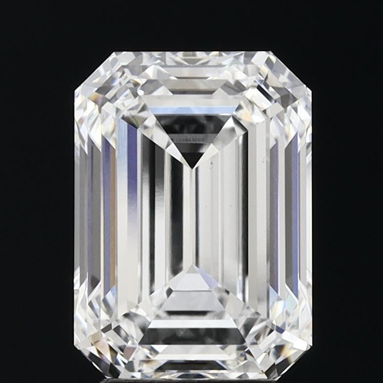 5.06 Carat Emerald Lab Diamond with  Cut Diamond in 14KT  view 1
