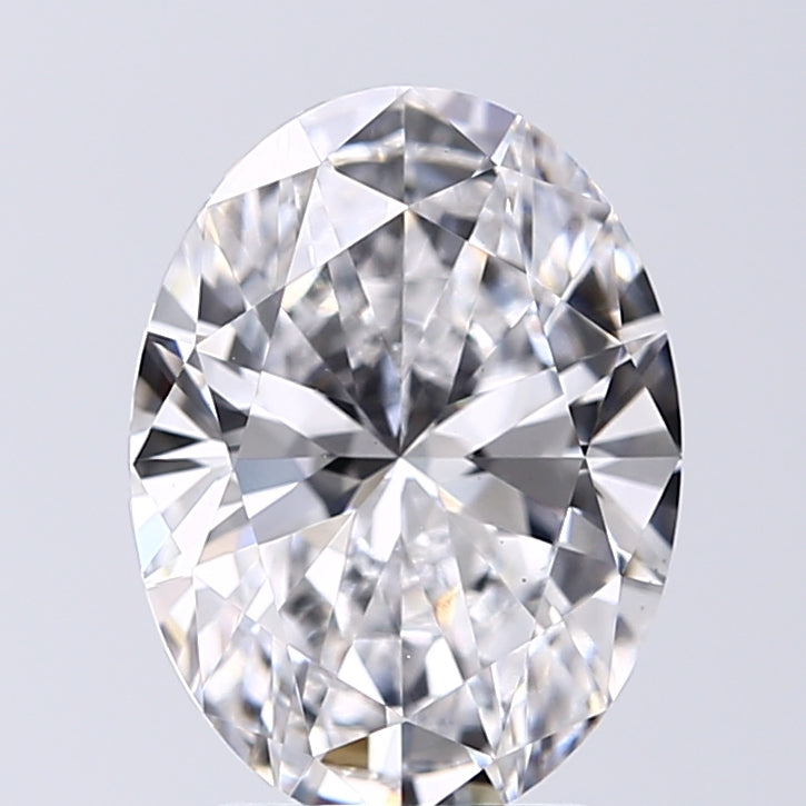 2.51 Carat Oval Lab Diamond with  Cut Diamond in 14KT  view 1
