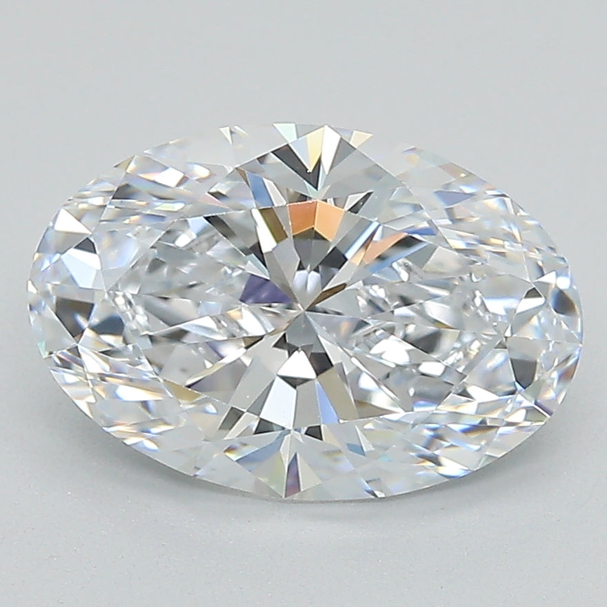 2.67 Carat Oval Lab Diamond with  Cut Diamond in 14KT  view 1
