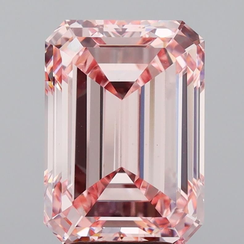 5.06 Carat Emerald Lab Diamond with  Cut Diamond in 14KT  view 1
