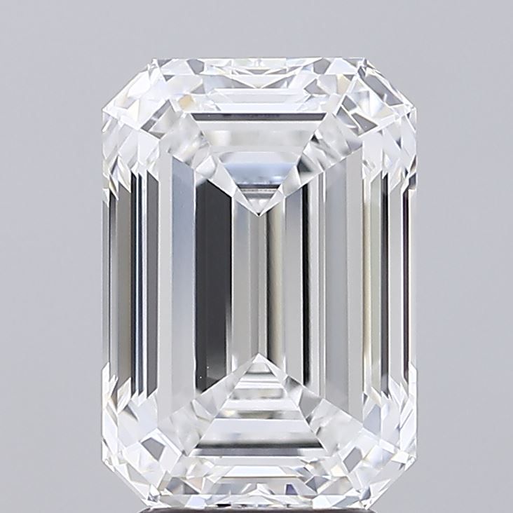 4.32 Carat Emerald Lab Diamond with  Cut Diamond in 14KT  view 1
