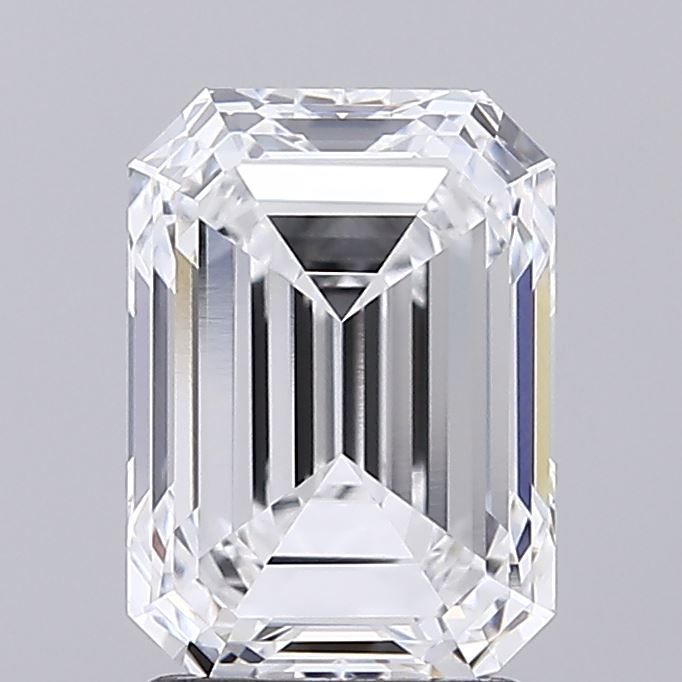 2.53 Carat Emerald Lab Diamond with  Cut Diamond in 14KT  view 1
