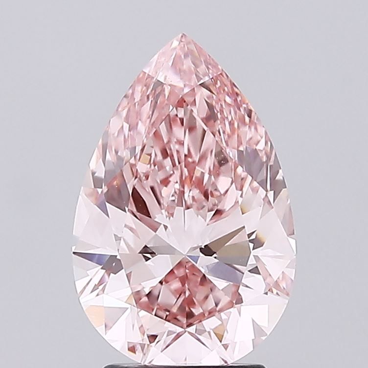 3.09 Carat Pear Lab Diamond with  Cut Diamond in 14KT  view 1
