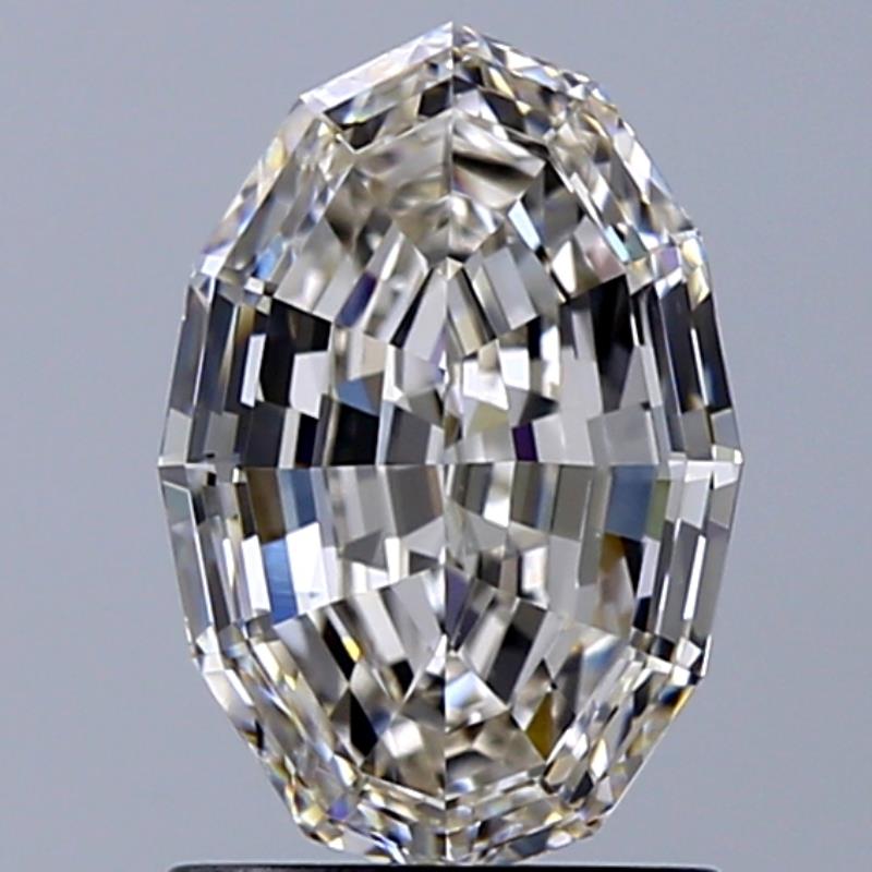 1.57 Carat Oval Natural Diamond with  Cut Diamond in 14KT  view 1
