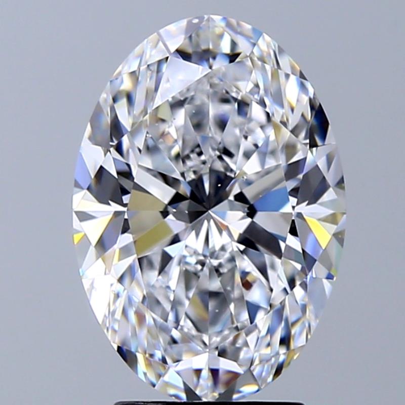 3.51 Carat Oval Natural Diamond with  Cut Diamond in 14KT  view 1
