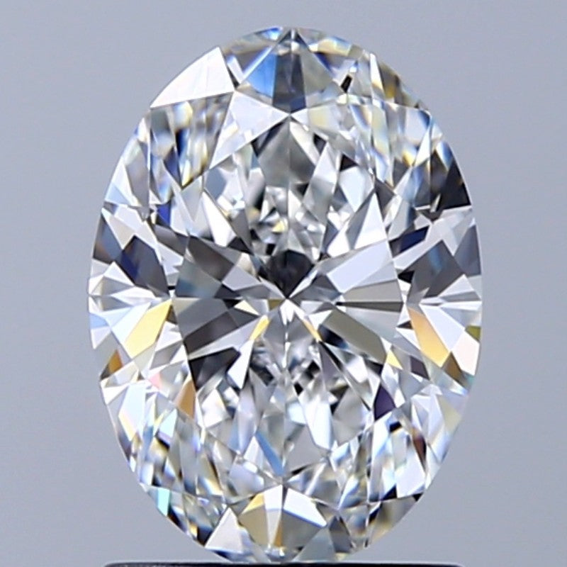 1.5 Carat Oval Natural Diamond with  Cut Diamond in 14KT  view 1
