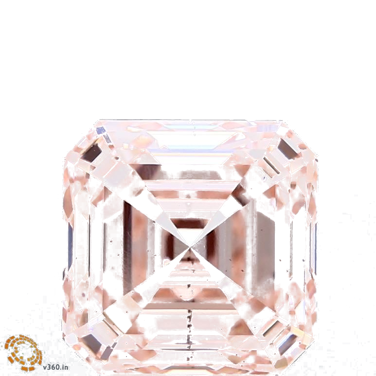 3.76 Carat Asscher Lab Diamond with  Cut Diamond in 14KT  view 1
