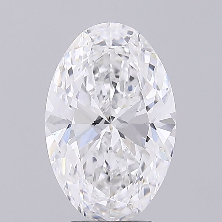 4.0 Carat Oval Lab Diamond with  Cut Diamond in 14KT  view 1
