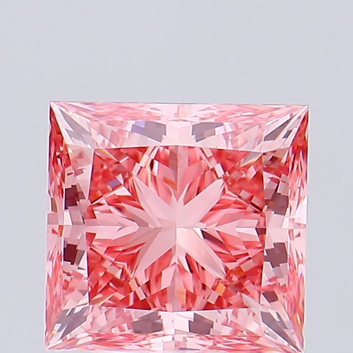 6.0 Carat Princess Lab Diamond with  Cut Diamond in 14KT  view 1

