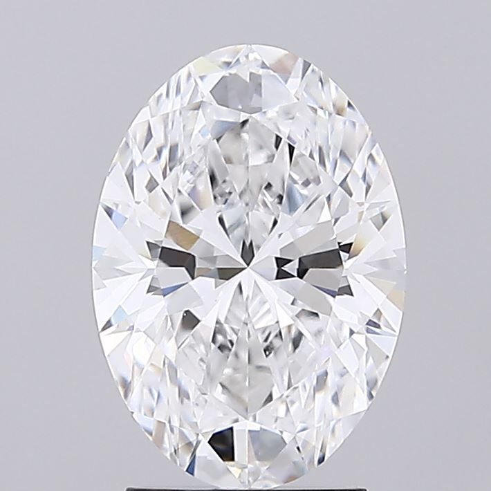 2.71 Carat Oval Lab Diamond with  Cut Diamond in 14KT  view 1

