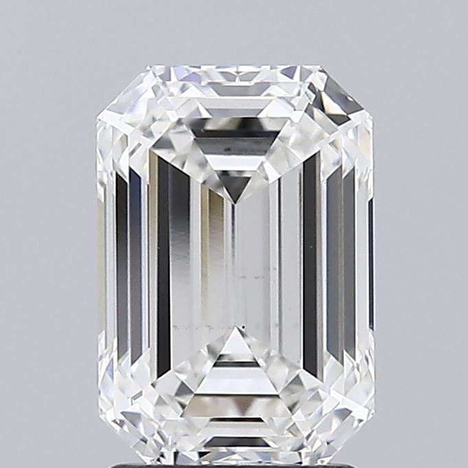 2.74 Carat Emerald Lab Diamond with  Cut Diamond in 14KT  view 1

