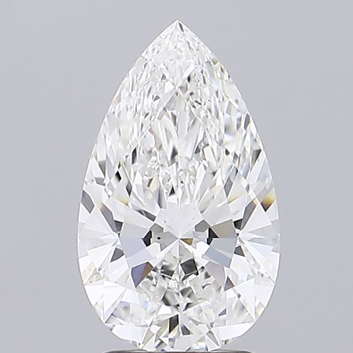 2.24 Carat Pear Lab Diamond with  Cut Diamond in 14KT  view 1
