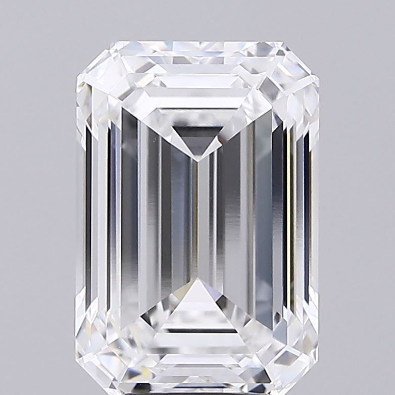 5.78 Carat Emerald Lab Diamond with  Cut Diamond in 14KT  view 1
