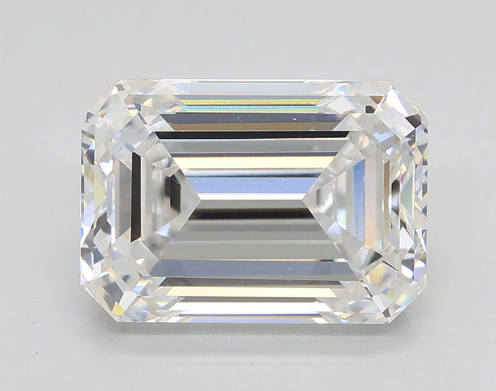 3.5 Carat Emerald Lab Diamond with  Cut Diamond in 14KT  view 1
