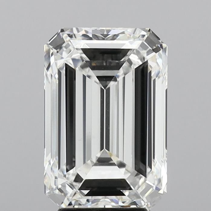 6.09 Carat Emerald Lab Diamond with  Cut Diamond in 14KT  view 1
