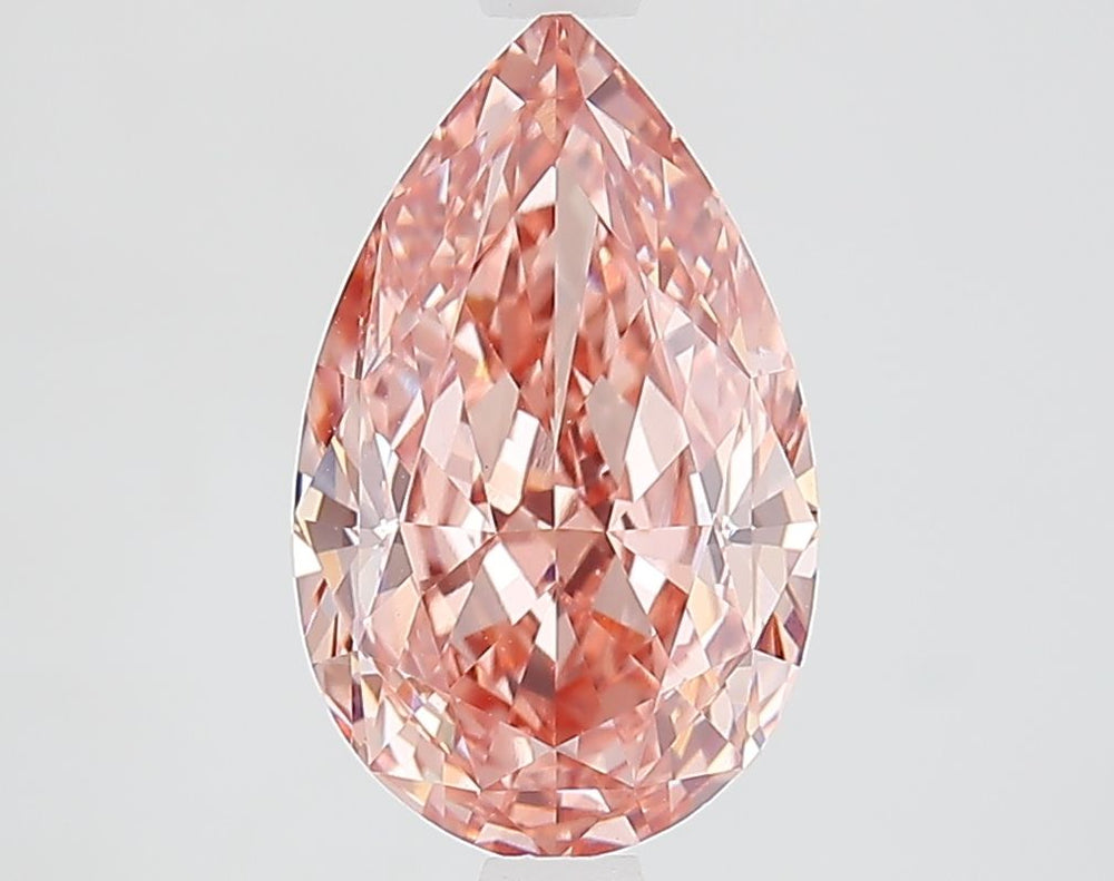 2.74 Carat Pear Lab Diamond with  Cut Diamond in 14KT  view 1

