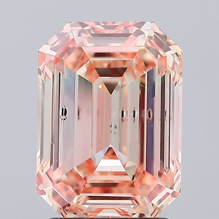 2.54 Carat Emerald Lab Diamond with  Cut Diamond in 14KT  view 1
