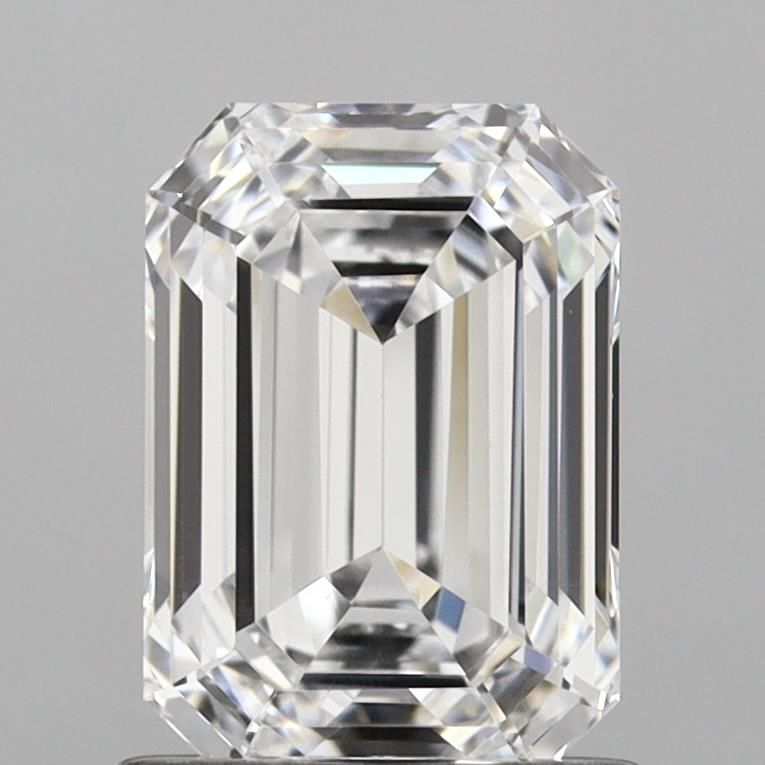 1.54 Carat Emerald Lab Diamond with  Cut Diamond in 14KT  view 1
