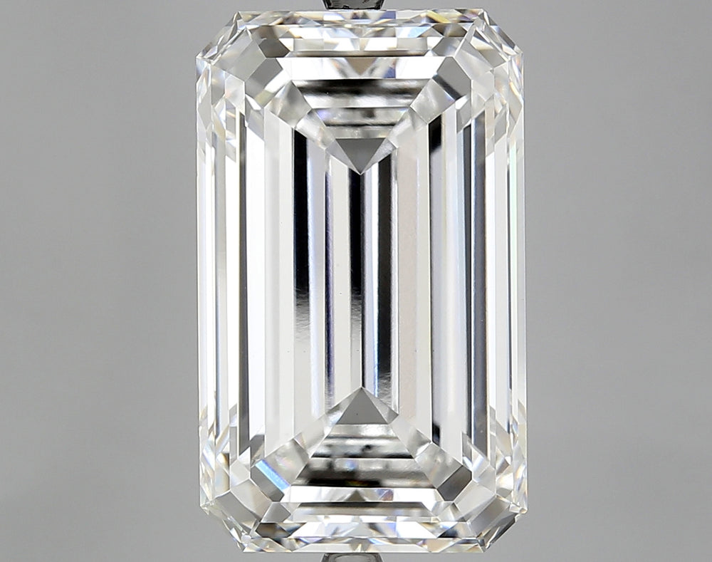 12.17 Carat Emerald Lab Diamond with  Cut Diamond in 14KT  view 1
