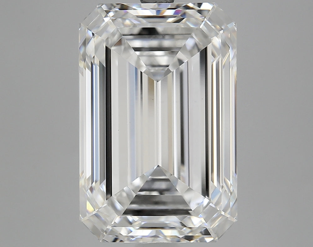 6.34 Carat Emerald Lab Diamond with  Cut Diamond in 14KT  view 1
