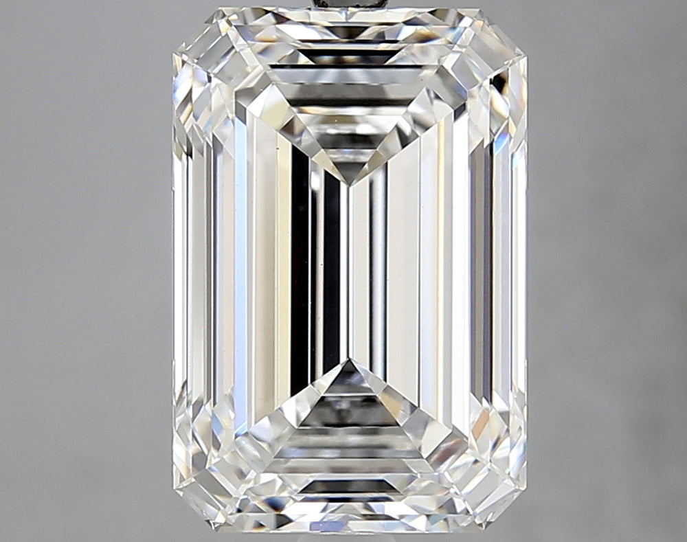 6.63 Carat Emerald Lab Diamond with  Cut Diamond in 14KT  view 1

