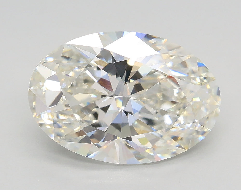3.04 Carat Oval Lab Diamond with  Cut Diamond in 14KT  view 1
