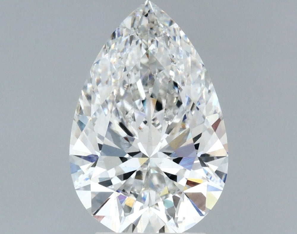 3.09 Carat Pear Lab Diamond with  Cut Diamond in 14KT  view 1
