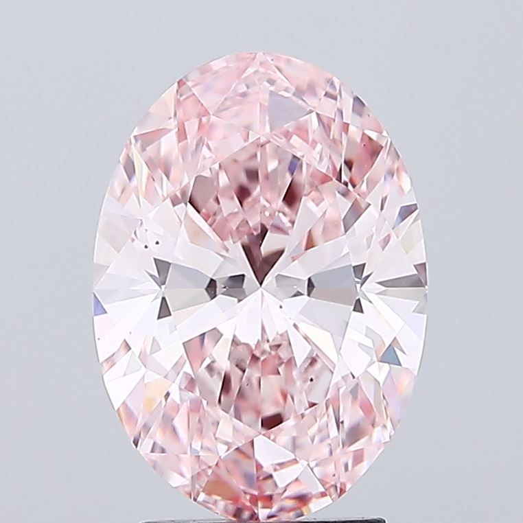 3.0 Carat Oval Lab Diamond with  Cut Diamond in 14KT  view 1
