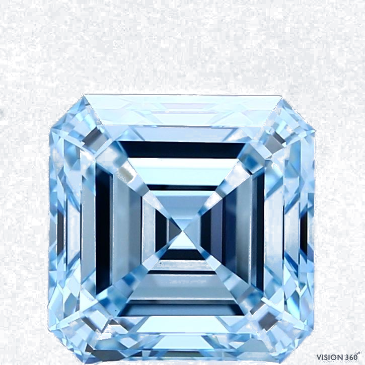 3.07 Carat Asscher Lab Diamond with  Cut Diamond in 14KT  view 1
