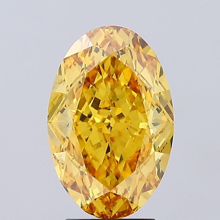 4.5 Carat Oval Lab Diamond with  Cut Diamond in 14KT  view 1
