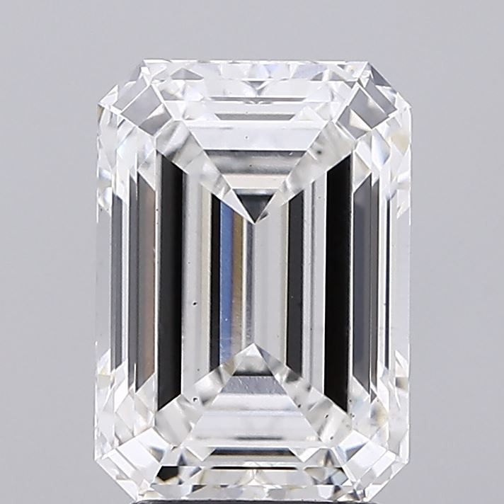 3.16 Carat Emerald Lab Diamond with  Cut Diamond in 14KT  view 1
