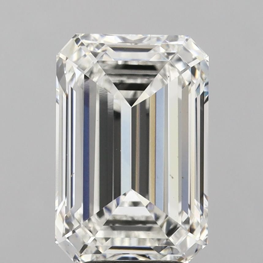 5.08 Carat Emerald Lab Diamond with  Cut Diamond in 14KT  view 1
