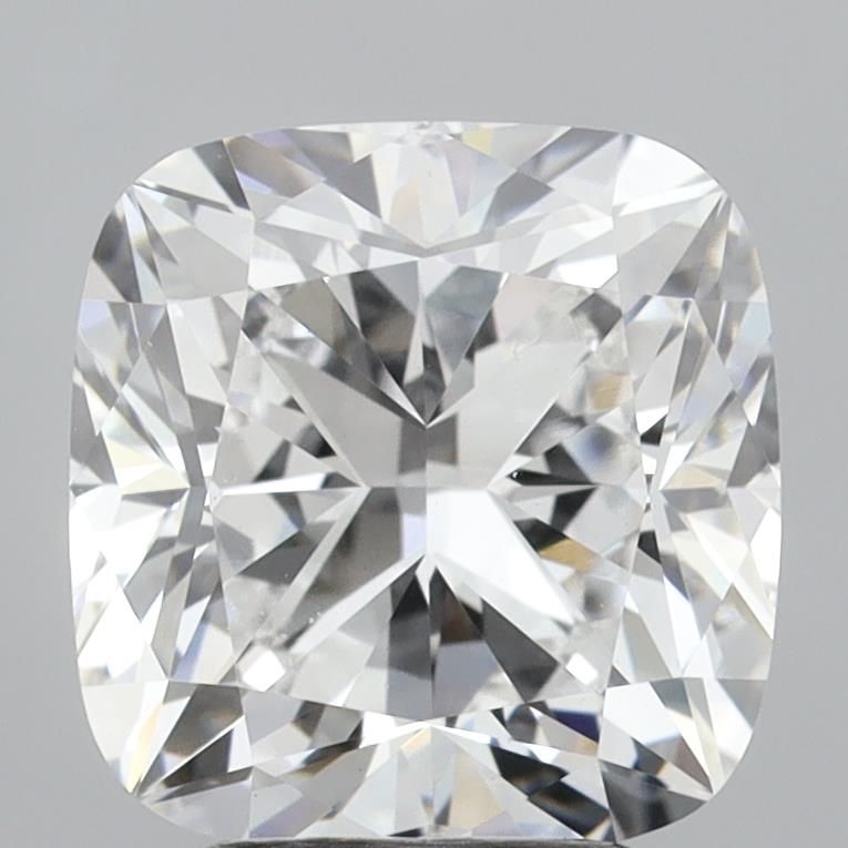 3.52 Carat Cushion Lab Diamond with  Cut Diamond in 14KT  view 1

