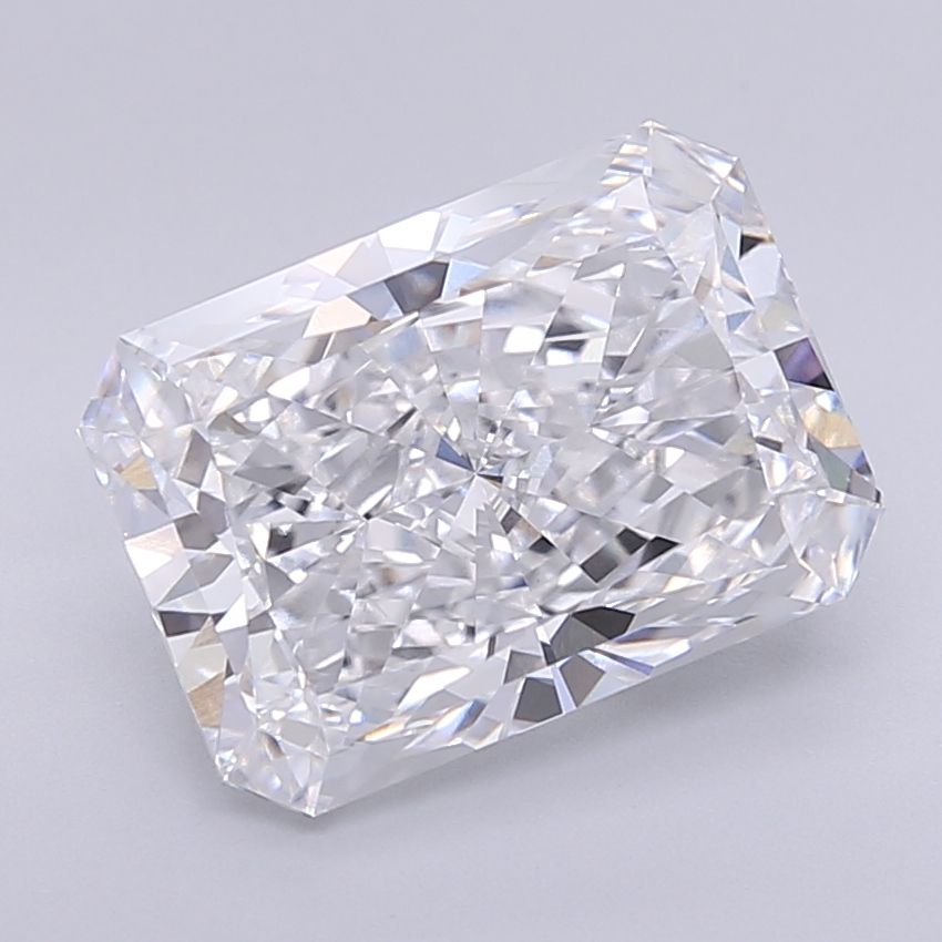 4.38 Carat Radiant Lab Diamond with  Cut Diamond in 14KT  view 1
