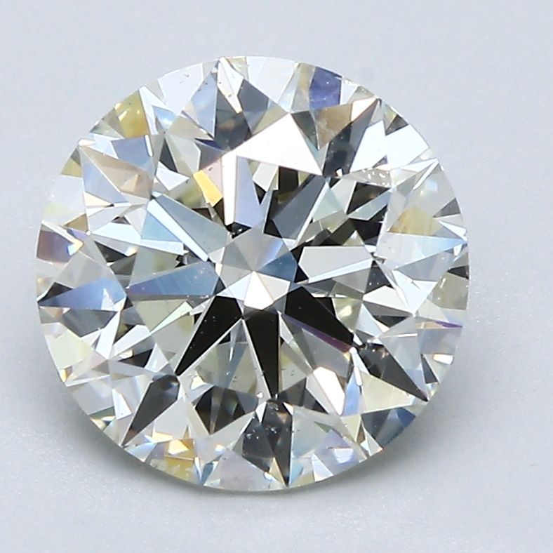 2.54 Carat Round Natural Diamond with  Cut Diamond in 14KT  view 1
