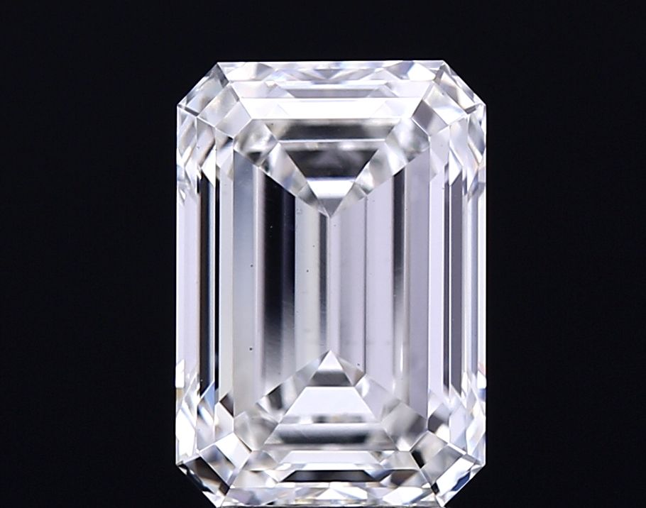 4.08 Carat Emerald Lab Diamond with  Cut Diamond in 14KT  view 1
