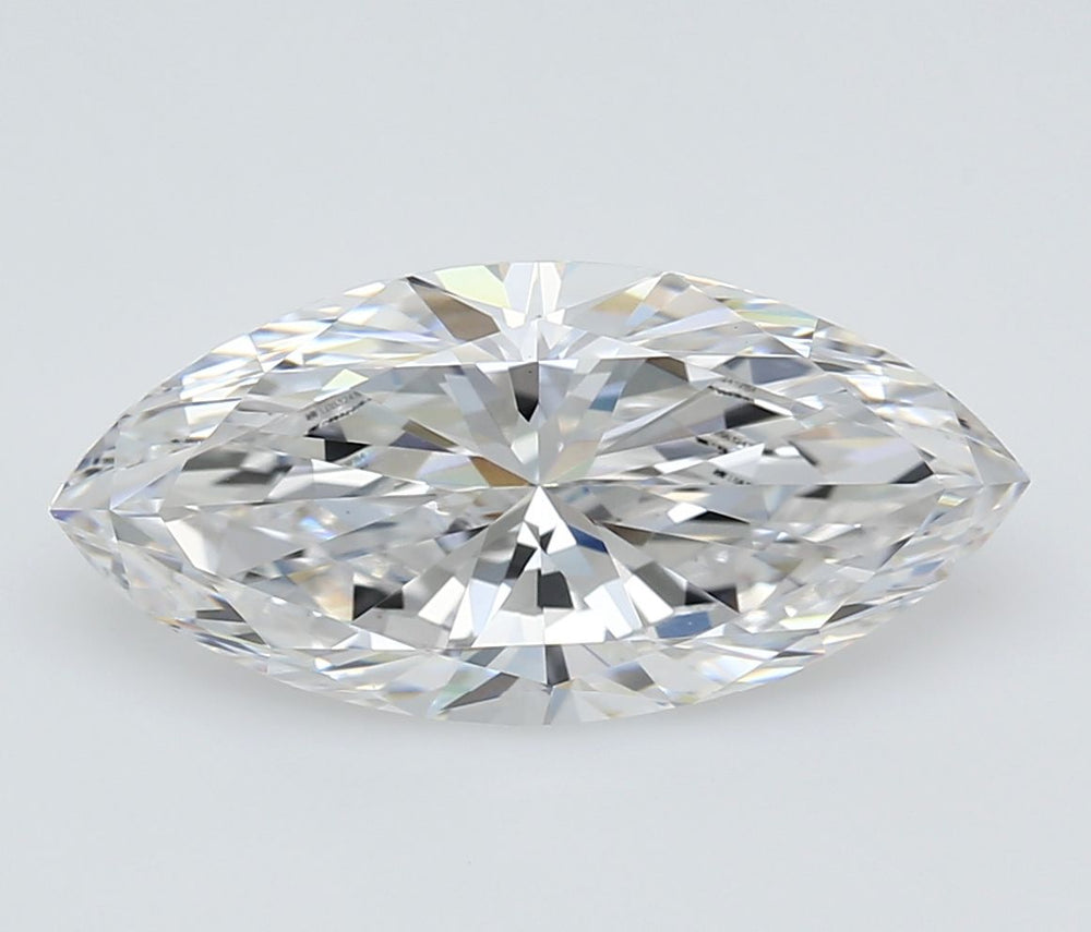 3.02 Carat Marquise Lab Diamond with  Cut Diamond in 14KT  view 1
