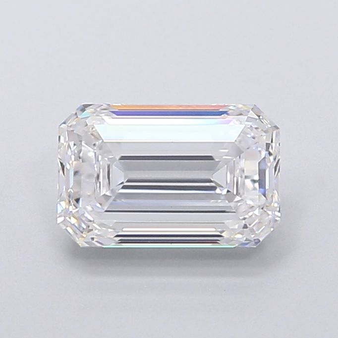 2.37 Carat Emerald Lab Diamond with  Cut Diamond in 14KT  view 1
